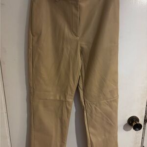 NWT Ann Taylor Classic Tan Straight leg leather Pants